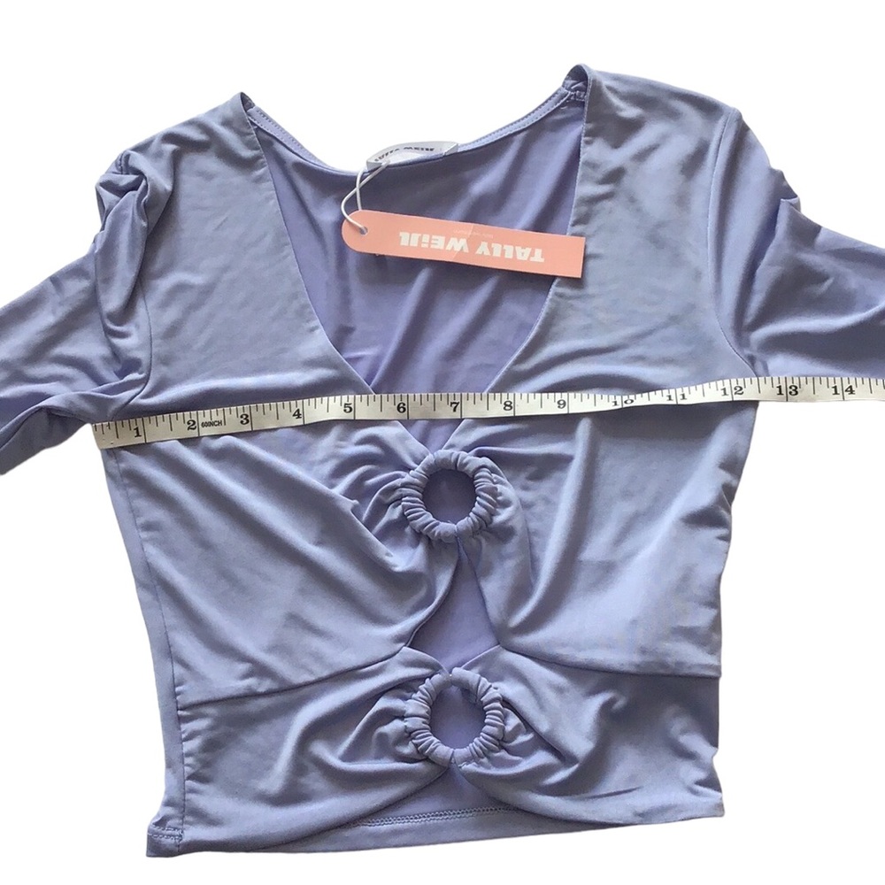 NWT Tally Weijl Y2K Cropped Cut Out Double O-rings Long Sleeve Top, size S - Picture 9 of 12